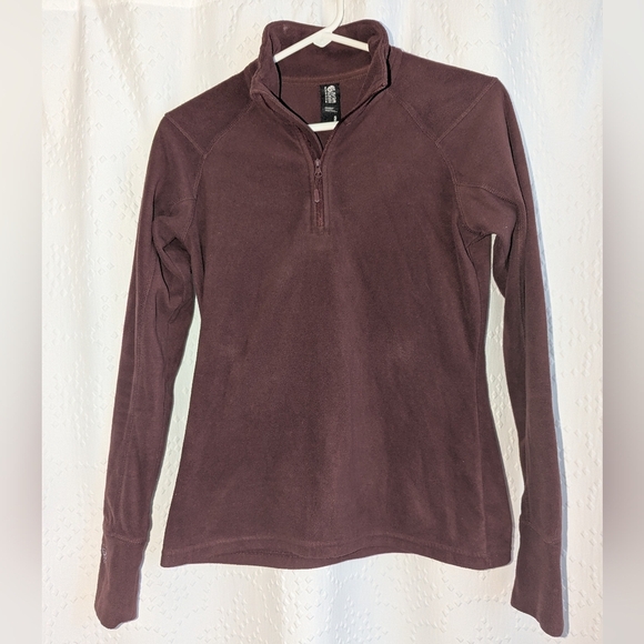 Mountain Hardwear Fleece Quarter-zip Women's Small Burgundy Microchill Pullover - Picture 3 of 8